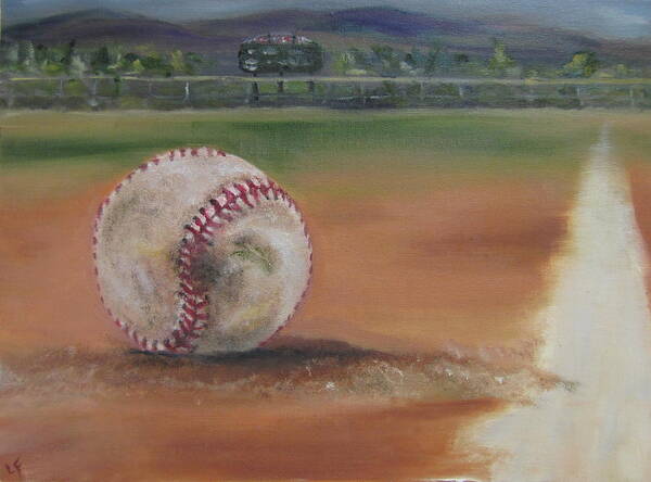Baseball Poster featuring the painting HW Field by Lindsay Frost