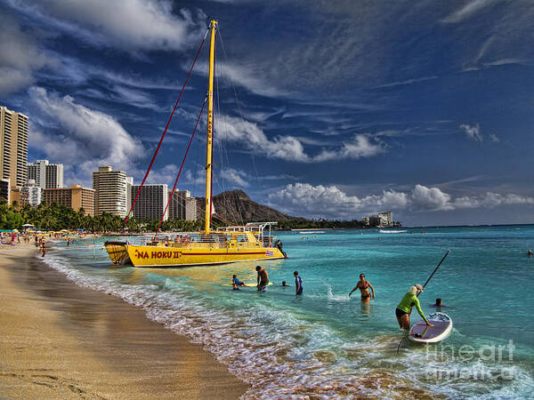 Oahu Poster featuring the photograph Idyllic Waikiki Beach by David Smith