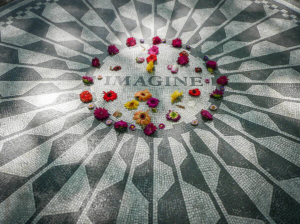 Imagine Poster featuring the photograph John Lennon Memorial by Steven Sparks