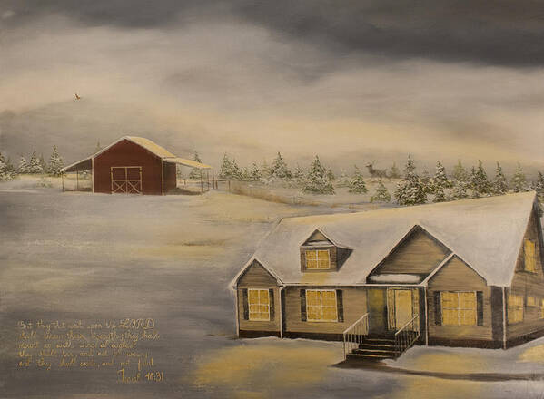 Snow Poster featuring the painting In The Quiet by Katrina Nixon