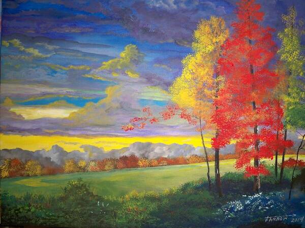 Autumn Leaves. Colored Leaves. Fall Scene Poster featuring the painting Indian Summer by Dave Farrow
