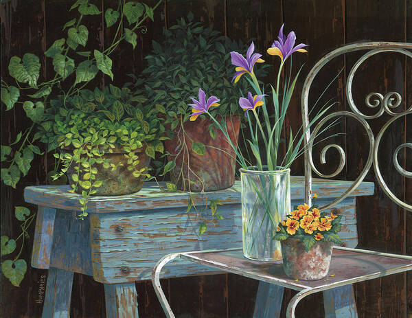 Michael Humphries Poster featuring the painting Irises by Michael Humphries