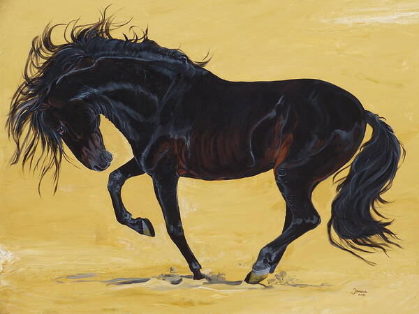 Horse Original Painting Poster featuring the painting Irresistible by Janina Suuronen