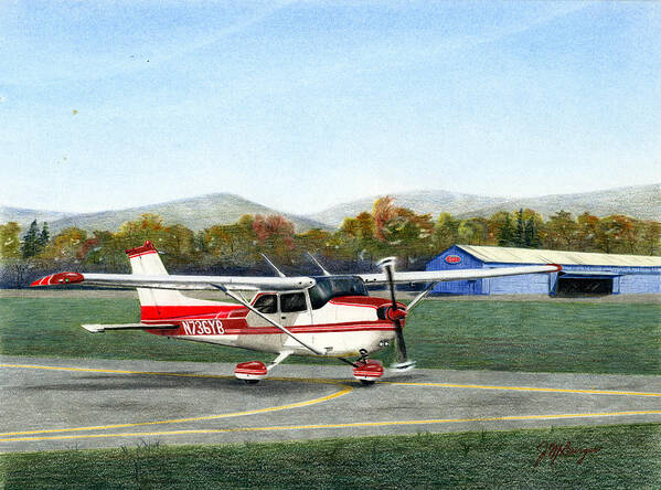 Cessna Poster featuring the painting John's Plane by Joseph Burger