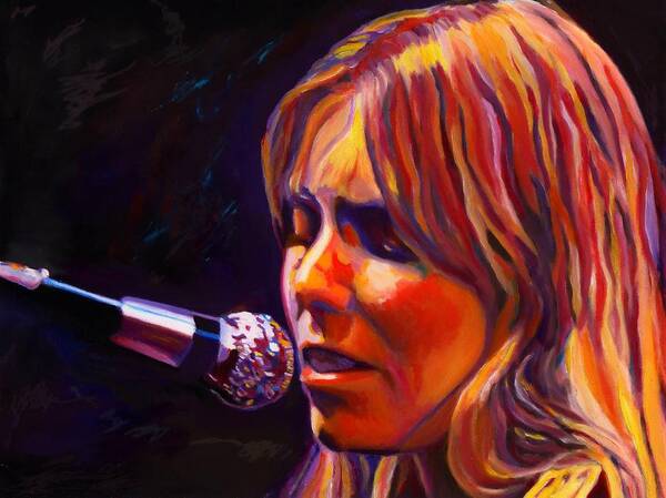 Singer-songwriter Poster featuring the painting Joni Mitchell..legend by Vel Verrept