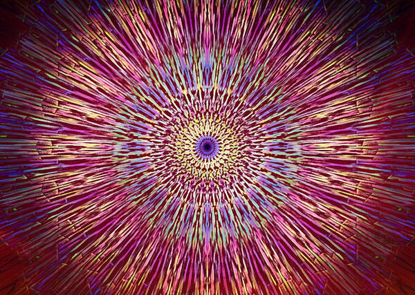 Abstract Poster featuring the digital art Kaleidoscope Retro by Steve Ball