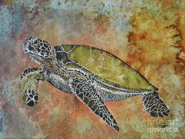 Honu Poster featuring the painting Kauila Guardian of Children by Suzette Kallen