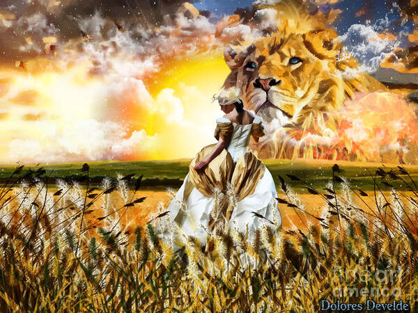 Kingdom Of Heaven Lion Of Judah Poster featuring the digital art Kingdom Gold by Dolores Develde