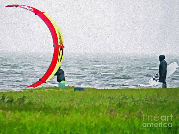 Vacation Poster featuring the photograph Kite Boarder by Dawn Gari