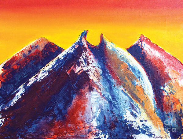 Mountains Poster featuring the painting La Silla Energy by Kandyce Waltensperger