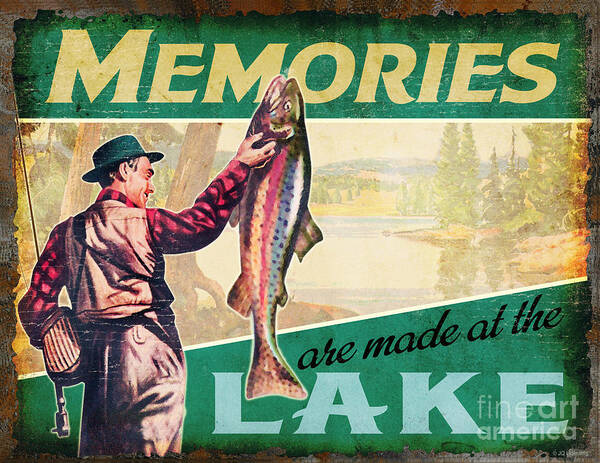 Lake Poster featuring the painting lake Memories by JQ Licensing