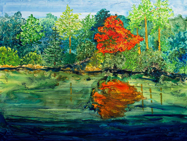 Lake Powhatan Poster featuring the painting Lake Powhatan by Patricia Beebe