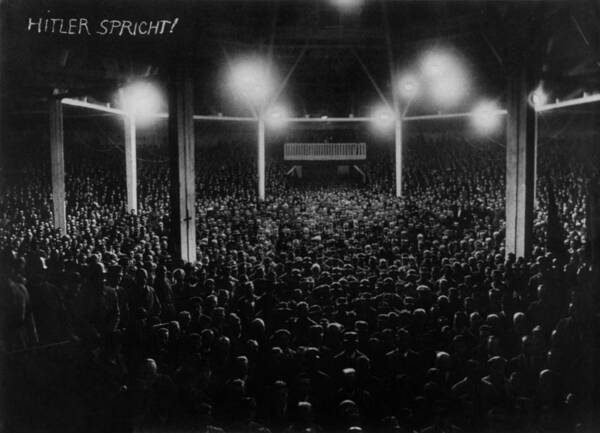 History Poster featuring the photograph Large Audience Viewed From The Speakers by Everett