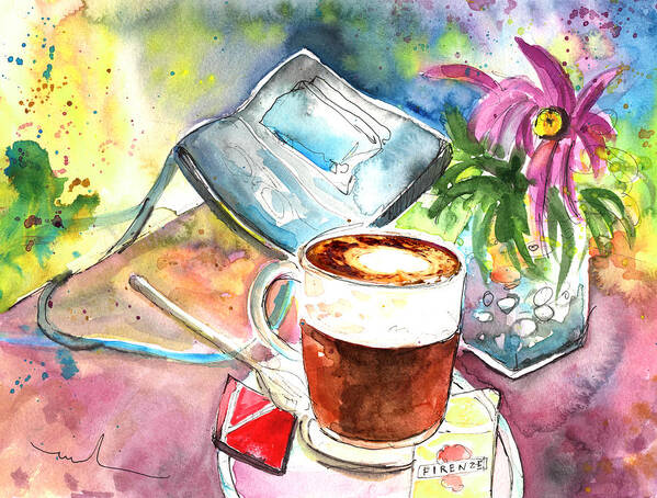 Impressionism Poster featuring the painting Latte Macchiato in Italy 01 by Miki De Goodaboom