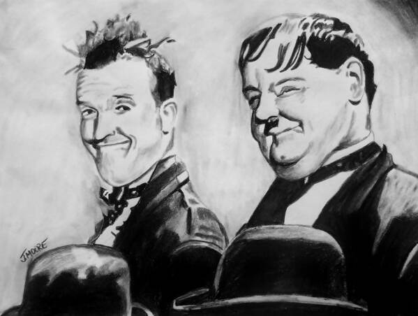 Stan Poster featuring the drawing Laurel And Hardy by Jeremy Moore