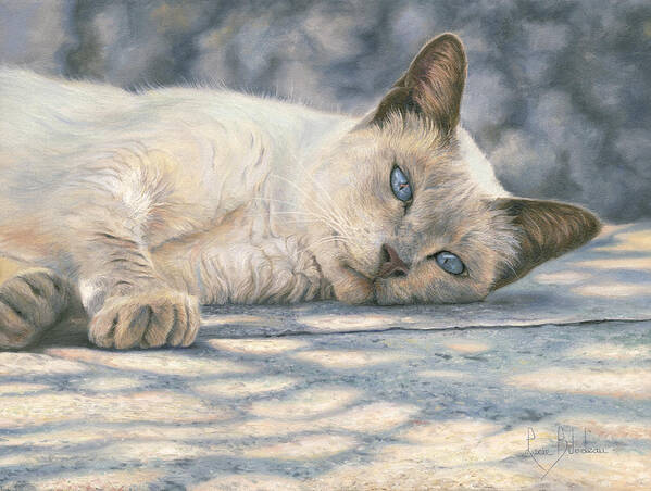 Cats Poster featuring the painting Lazy Afternoon by Lucie Bilodeau