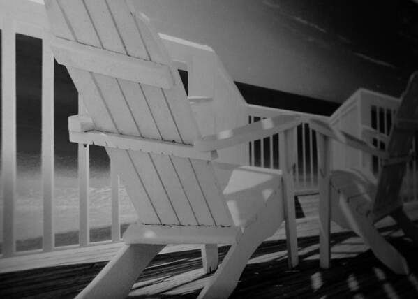 Scenic Poster featuring the photograph LAZY CHAIRS in BLACK AND WHITE by Rob Hans