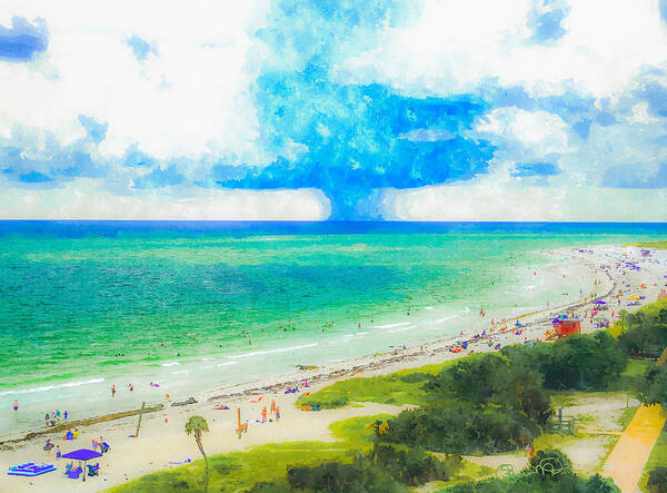 Lido Beach In Summer 2 Poster featuring the photograph Lido Beach in Summer 1 by Susan Molnar