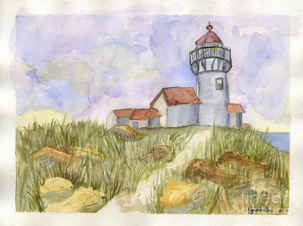 Landscape Poster featuring the painting Lighthouse by Julia Stubbe