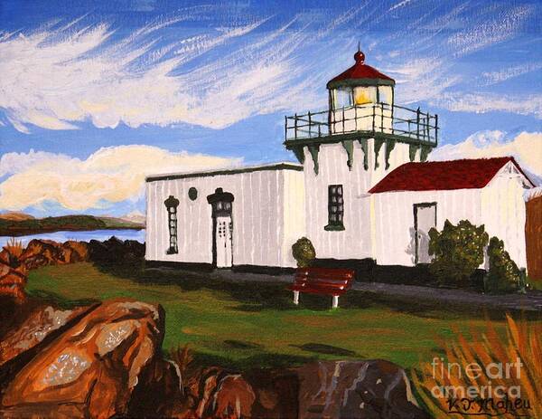 Lighthouse Poster featuring the painting Lighthouse Point No Point by Vicki Maheu