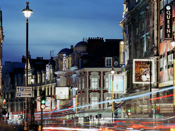 Recreational Pursuit Poster featuring the photograph Londons Shaftesbury Avenue At Dusk by Shomos Uddin