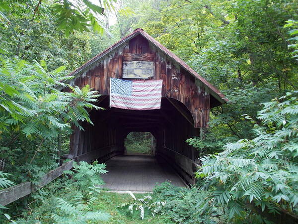 Covered Bridges Poster featuring the photograph Lost in the Woods by Catherine Gagne