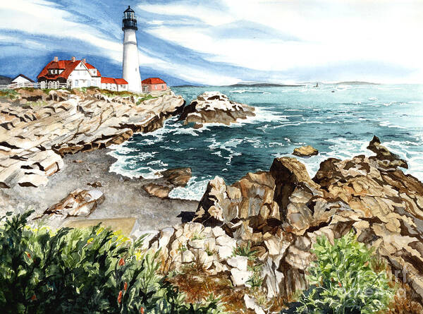 Water Color Paintings Poster featuring the painting Maine Attraction by Barbara Jewell