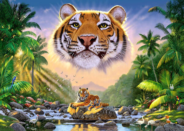 Animal Poster featuring the photograph Majestic Tiger by MGL Meiklejohn Graphics Licensing