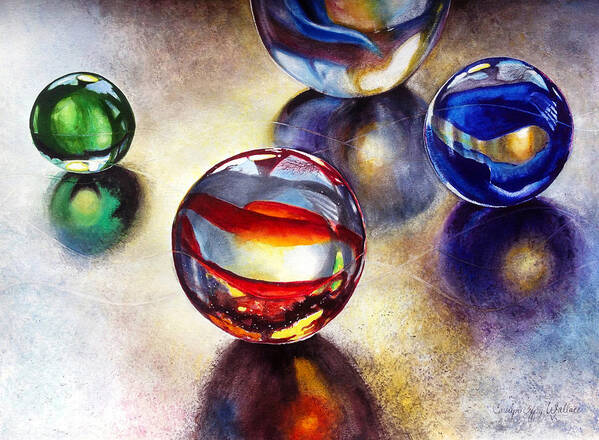 Art Poster featuring the painting Marbles 2 by Carolyn Coffey Wallace