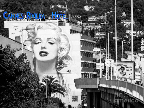 Marilyn Monroe Poster featuring the photograph Marilyn in Cannes by Jennie Breeze