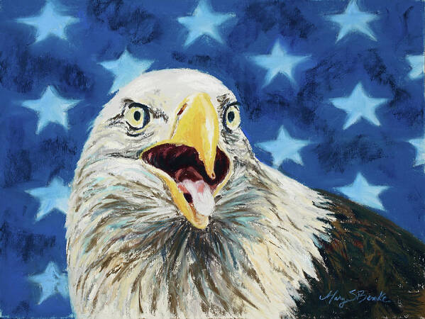 Bald Eagle Poster featuring the painting Maxwell by Mary Benke