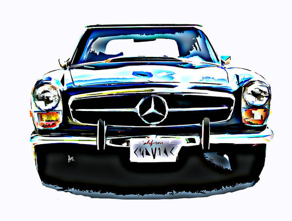 Mercedes Benz Poster featuring the photograph Mercedes Benz 280SL Roadster by Samuel Sheats