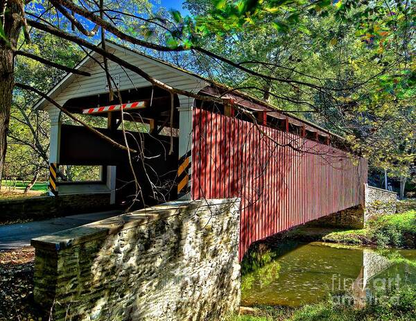 American Poster featuring the photograph Mercers Mill Covered Bridge by Nick Zelinsky Jr