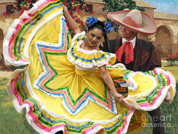 Mexican Hat Dance Poster featuring the painting MexicanHatDance by Tim Gilliland