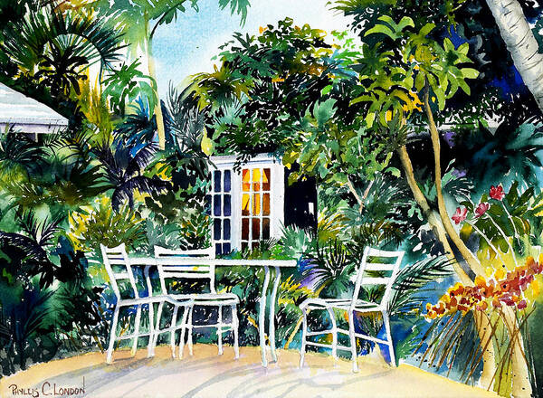 Key West Poster featuring the painting Michelle and Scott's Key West Garden by Phyllis London