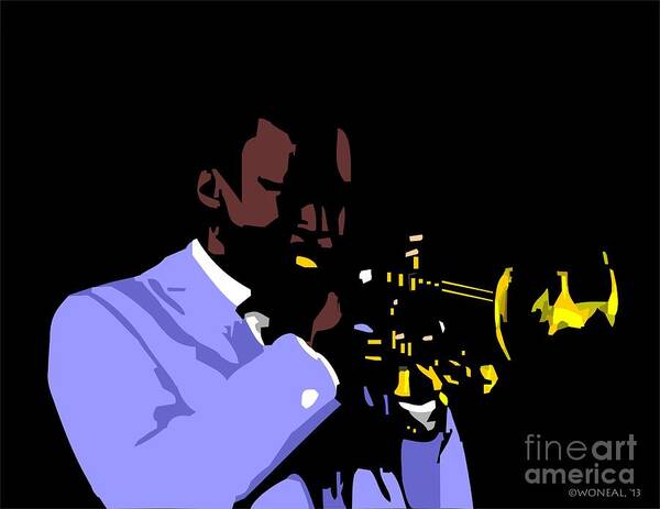 Male Portraits Poster featuring the digital art Miles Dewey Davis by Walter Neal