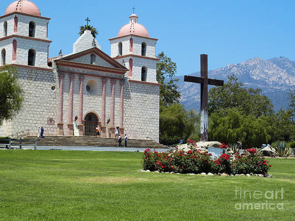 Mission Santa Barbara Poster featuring the photograph Mission Santa Barbara by Two Hivelys