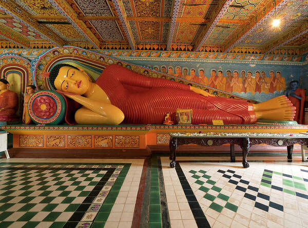 Photography Poster featuring the photograph Modern Reclining Buddha At Isurumuniya by Panoramic Images