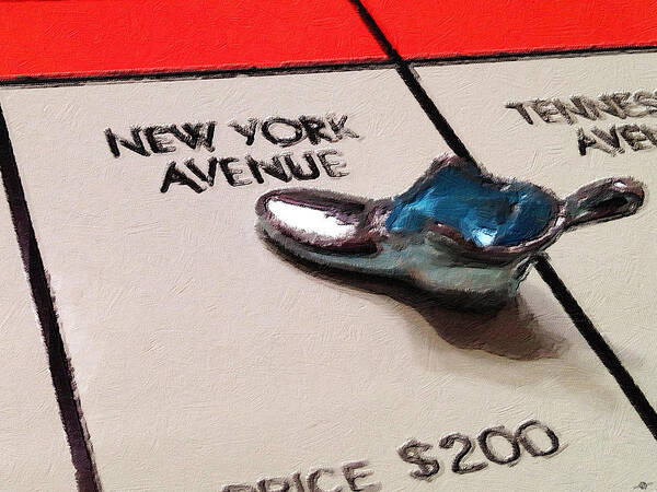 Monopoly Poster featuring the painting Monopoly Board Custom Painting New York Avenue by Tony Rubino