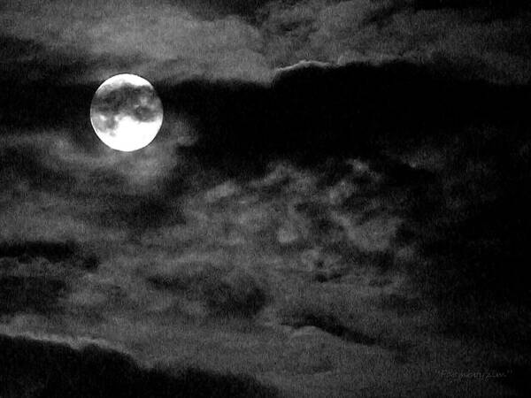 Nature Poster featuring the photograph Moonlit clouds by Harold Zimmer