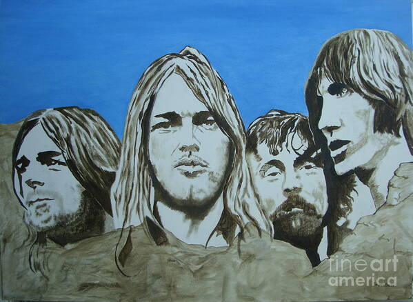 Pink Floyd Poster featuring the painting Mount Floydmore by Stuart Engel