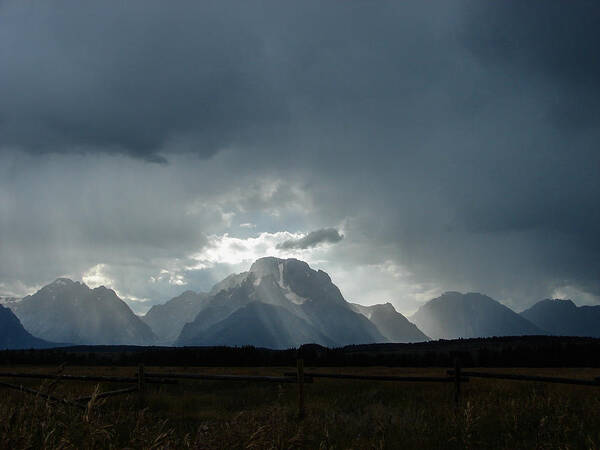 Mountains Poster featuring the photograph Teton Mountain Range by Carl Moore