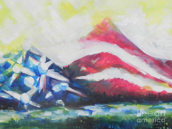 Watercolor Painting Poster featuring the painting Mountains of Freedom Two by Chrisann Ellis