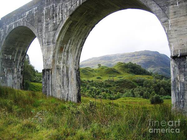Scottish Highlands Poster featuring the photograph Mountains Through The Viaduct by Denise Railey
