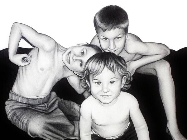 Drawing Poster featuring the drawing My Guys in 2010 by Danielle R T Haney