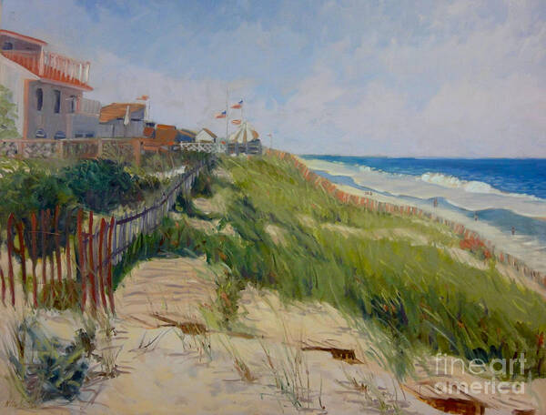 Seascapes Poster featuring the painting New Jersey Shore I by Monica Elena