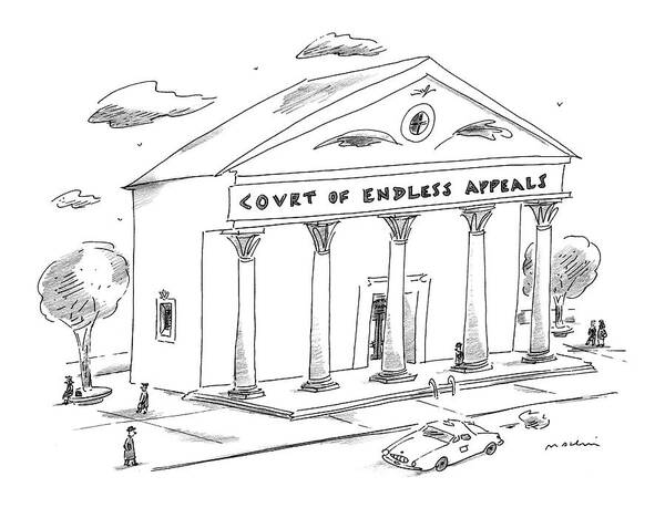 Courthouses Poster featuring the drawing New Yorker January 5th, 1998 by Michael Maslin