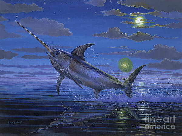 Swordfish Poster featuring the painting Night Bite Off0066 by Carey Chen