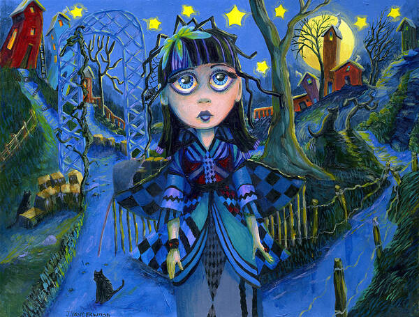 Big Eyes Poster featuring the painting Night of Sad Stars by Jacquelin L Westerman