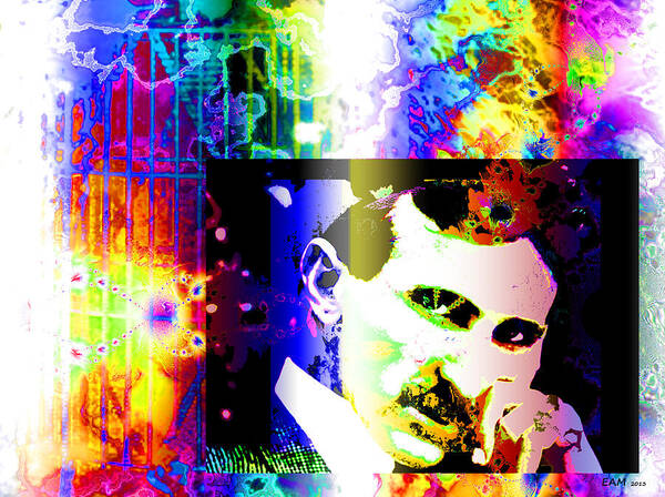 Nikola Tesla Poster featuring the digital art Nikola Tesla by Elizabeth McTaggart